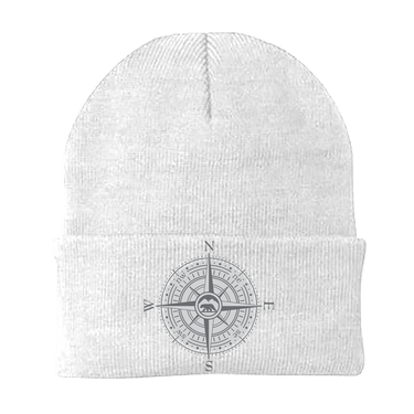 Compass Camping Embroidered Beanie